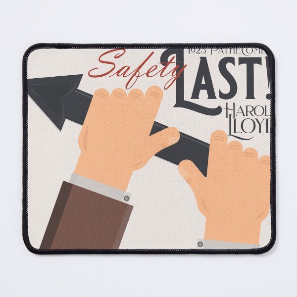 Item preview, Safety Last!, Harold Lloyd movie poster, Hal Roach, 1923 silent film illustration, clock scene designed and sold by Spallutos.
