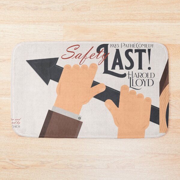 Item preview, Safety Last!, Harold Lloyd movie poster, Hal Roach, 1923 silent film illustration, clock scene designed and sold by Spallutos.