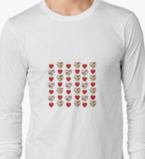 Floral Heart Pattern Long Sleeve T-Shirt