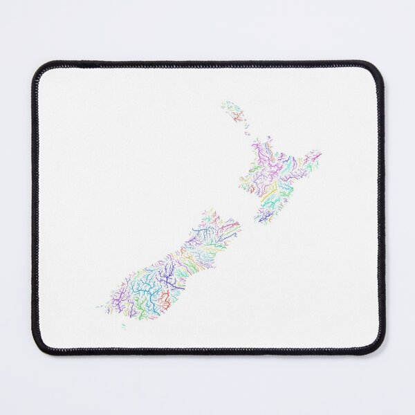 Item preview, New Zealand River Basin Map in Rainbow Colours with White Background designed and sold by GrasshopperGeo.