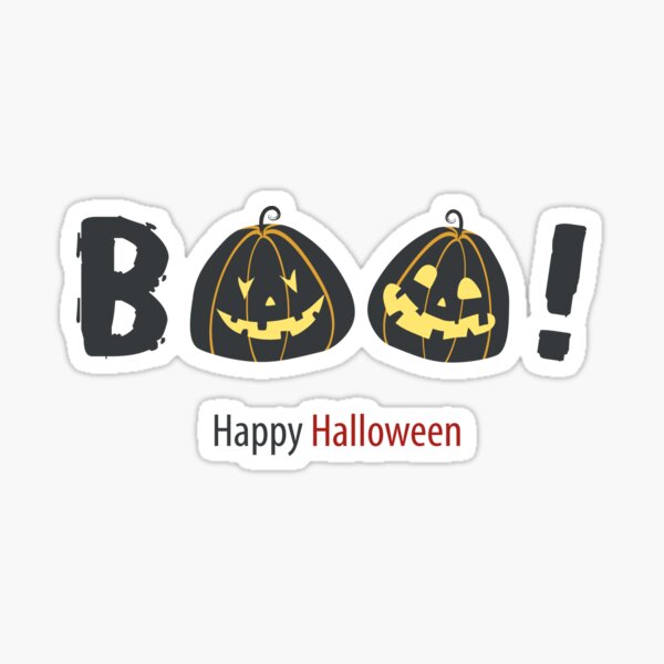 Boo! Jack o' Lantern pumpkins, happy halloween Pegatina