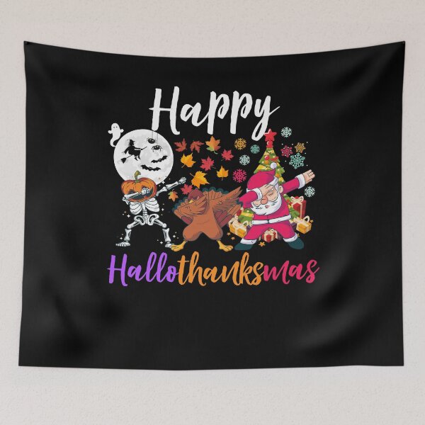 Item preview, Happy Hallothanksmas - Dabbing Halloween Thanksgiving Christmas Gift Idea designed and sold by ohmier.