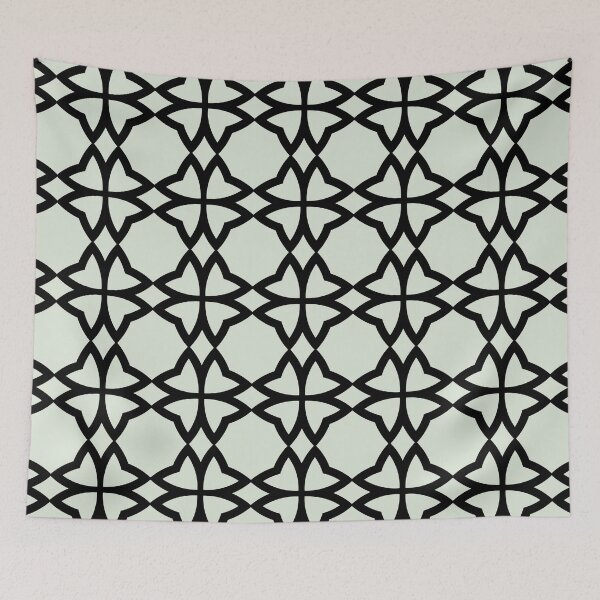 Aperçu de l'œuvre Green and Black Minimal Symmetrical Flower Pattern Pairs PPG 2022 Popular Color Lime Daiquiri PPG1127-1 - Colour Trends - Hue - Shade créée et vendue par ColorOfTheYears.