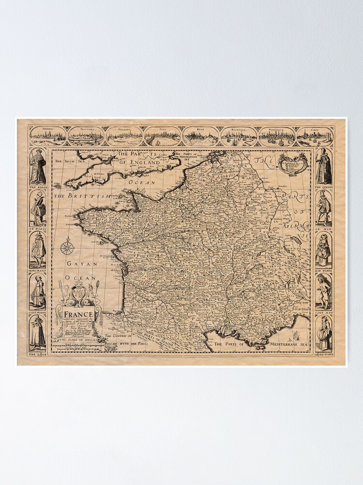 “France Vintage Map” Poster by VintageMaps | Redbubble
