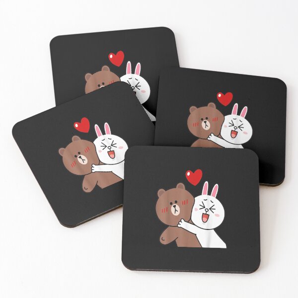 Item preview, Cute brown bear cony bunny rabbit valentines lovers hug kiss designed and sold by KeeganshiAon.