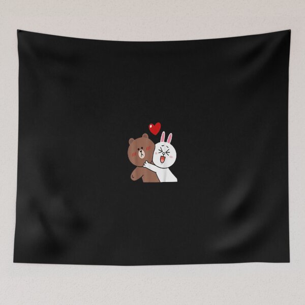Item preview, Cute brown bear cony bunny rabbit valentines lovers hug kiss designed and sold by KeeganshiAon.