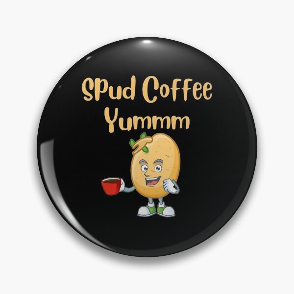 Item preview, Cute Spud Potato Drinking Coffee Yummm funny gift design designed and sold by Sheepherder120.
