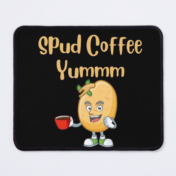 Item preview, Cute Spud Potato Drinking Coffee Yummm funny gift design designed and sold by Sheepherder120.