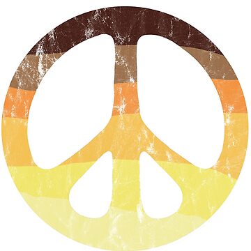 Artwork thumbnail, Washed and Worn Peace Sign With 70s Stripes by Unhinged Heather