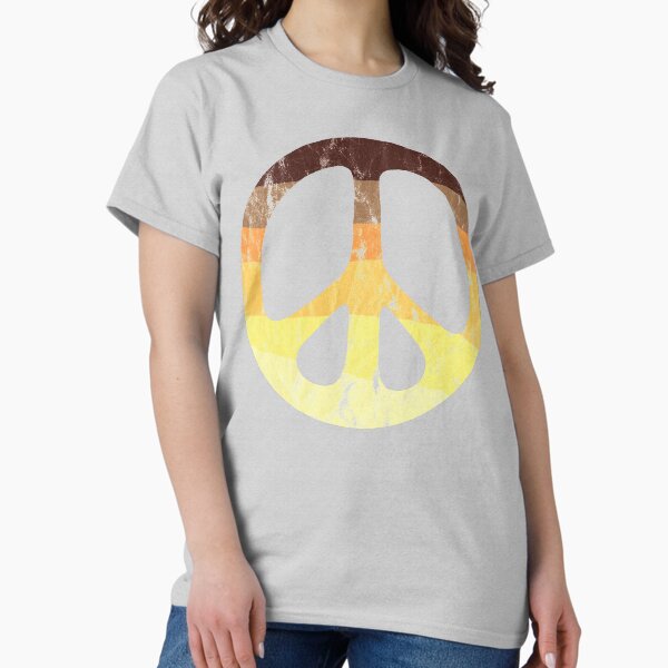 Item preview, Washed and Worn Peace Sign With 70s Stripes designed and sold by Unhinged Heather.