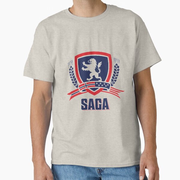 Vista previa del artículo con la obra «Mercancía oficial de SAGA», diseñado y vendido por fashionablydead.