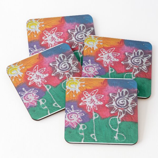 Item preview, Colourful Abstract Flowers designed and sold by WelshStuff.