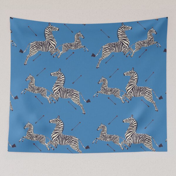 Item preview, Scalamandré Zebra (blue) / The Royal Tenenbaums designed and sold by lecinemaparadis.