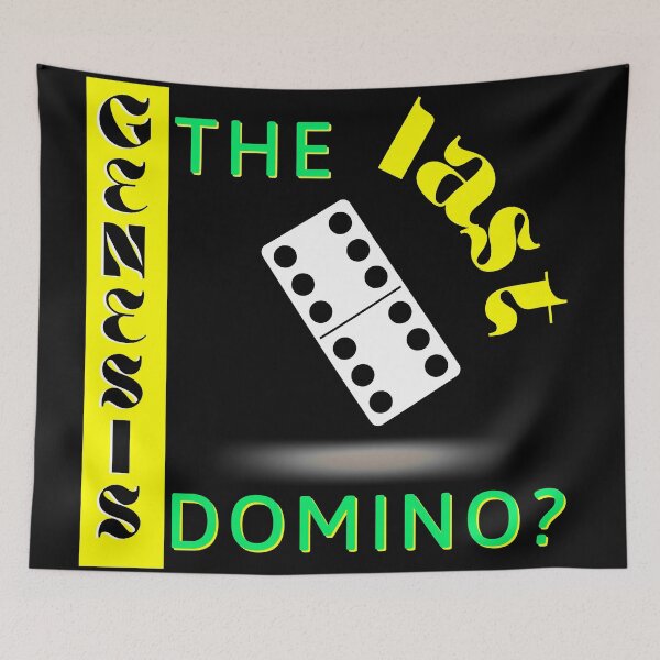 Item preview, The Last Domino? Genesis On Black Background designed and sold by Rainbows Rock.