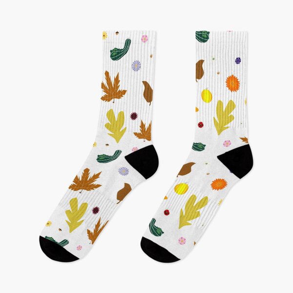 Item preview, AUTUMN - Fall Leaves, Gourds, Flowers, and Acorns Version 1 (Void White) designed and sold by CoraDaffodil.