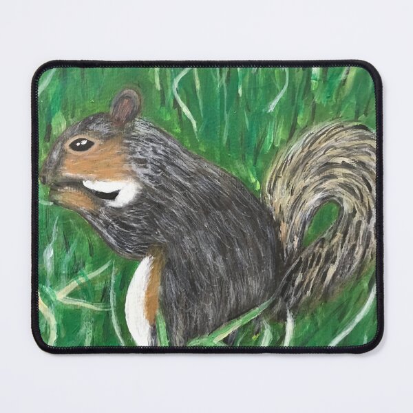 Item preview, Grey squirrel eating in the grass designed and sold by Rebekah Gavra.