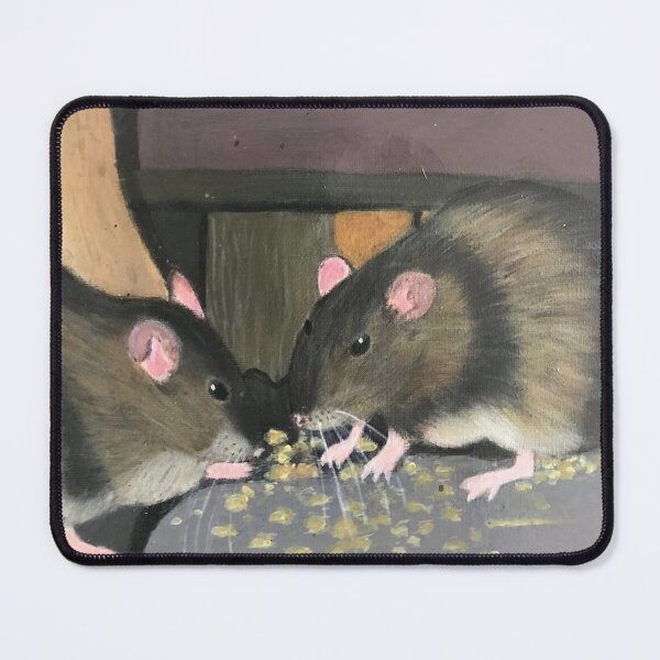 Item preview, Brown rats eating grain designed and sold by Rebekah Gavra.