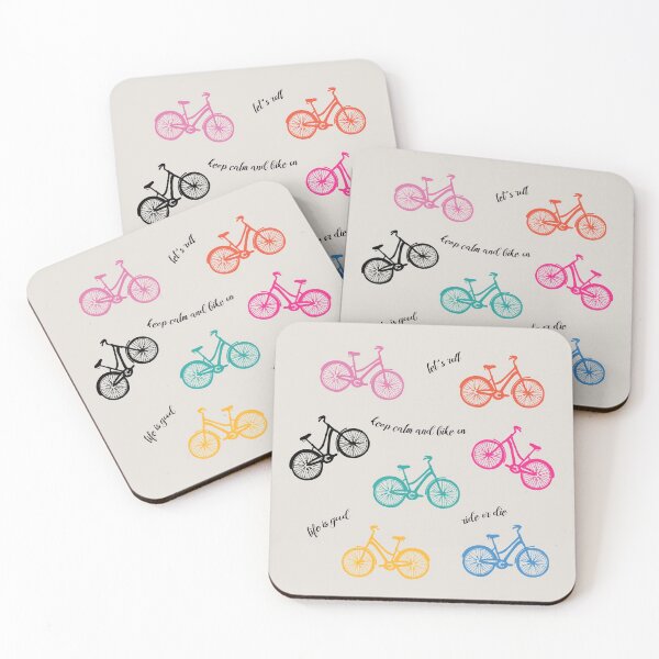 Item preview, Multicolor Bicycles With Slogans designed and sold by okpinsArtDesign.