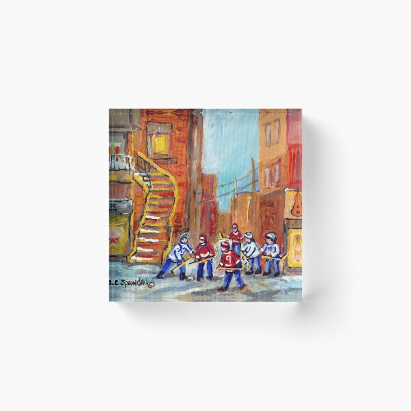 Item preview, MONTREAL WINTER SCENE LANE WAY HOCKEY GAME designed and sold by Carole  Spandau.
