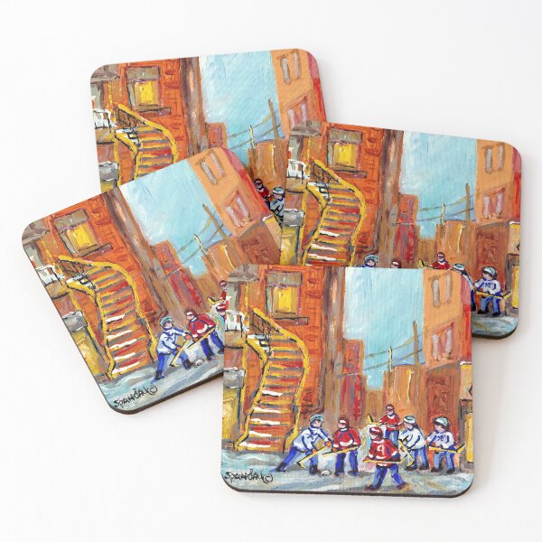 Item preview, MONTREAL WINTER SCENE LANE WAY HOCKEY GAME designed and sold by Carole  Spandau.