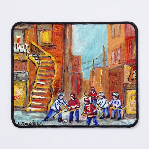 Item preview, MONTREAL WINTER SCENE LANE WAY HOCKEY GAME designed and sold by Carole  Spandau.