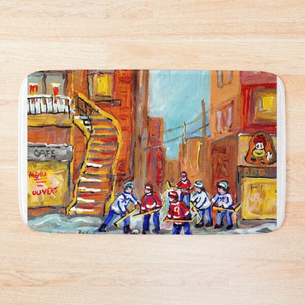 Item preview, MONTREAL WINTER SCENE LANE WAY HOCKEY GAME designed and sold by Carole  Spandau.