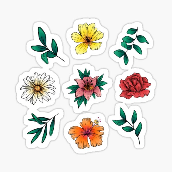 Item preview, Colored Flower and leaf designed and sold by Bookish Lovers.
