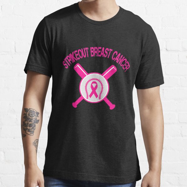 Breast Cancer Awareness Strike Out Cancer Baseball T Shirt-T-Shirt –  Managatee