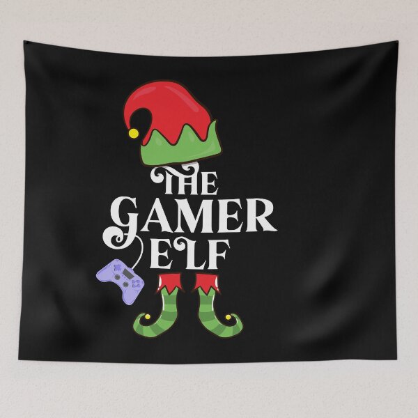 Item preview, Gamer Elf Christmas funny matching group pajama video Games designed and sold by Artsy Apparels.