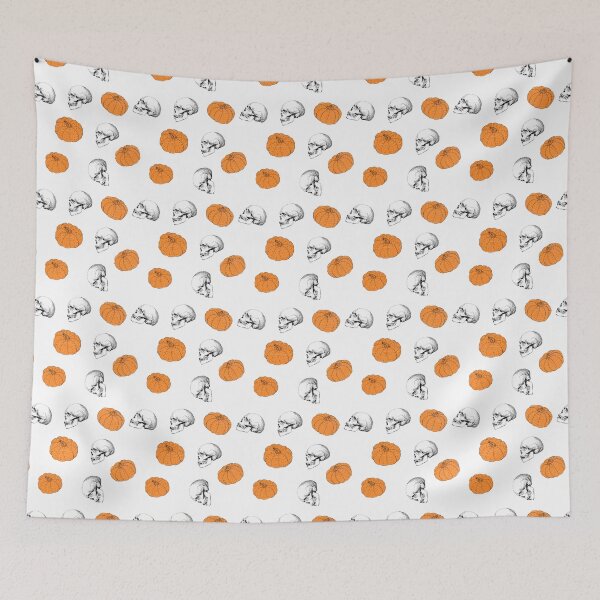 Item preview, Halloween Skull & pumpkin Pattern  designed and sold by NocheStudio.
