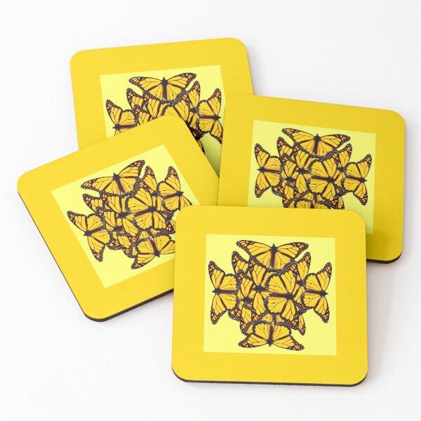 Item preview, YELLOW MONARCH STYLE BUTTERFLIES  YELLOW-GOLD ART designed and sold by sharlesart.