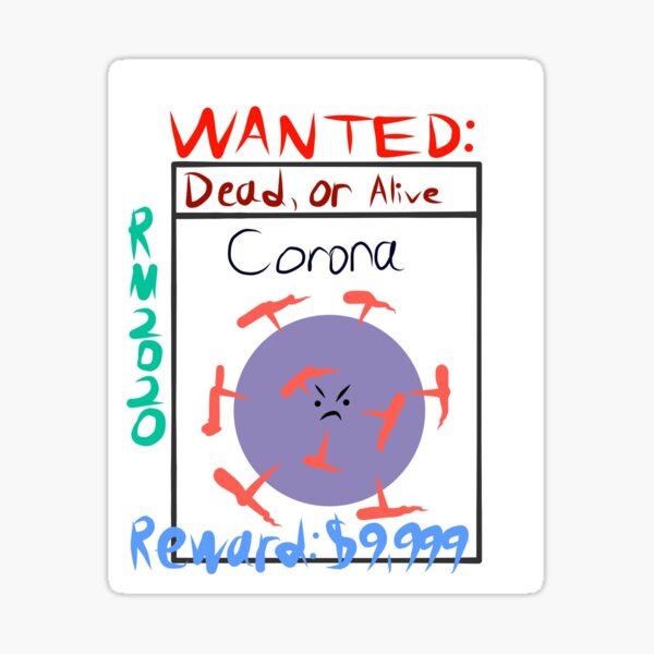 WANTED - COVID - BIG REWARD Sticker
