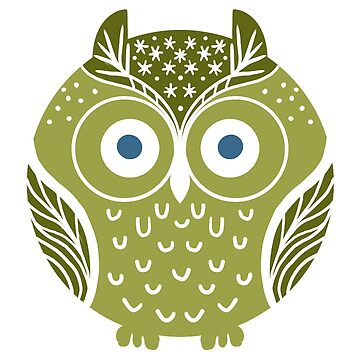 Artwork thumbnail, Funny Green Hoot Owl by creativinchi