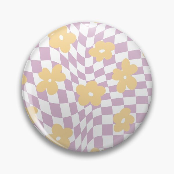 Aperçu de l'œuvre Damier pastel déformé psychédélique avec des fleurs créée et vendue par TheColorFlow.