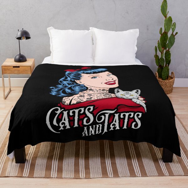 Item preview, Cats And Tats Tattooed Cute Cat Lover Vintage Pop Art Girl designed and sold by GrandeDuc.