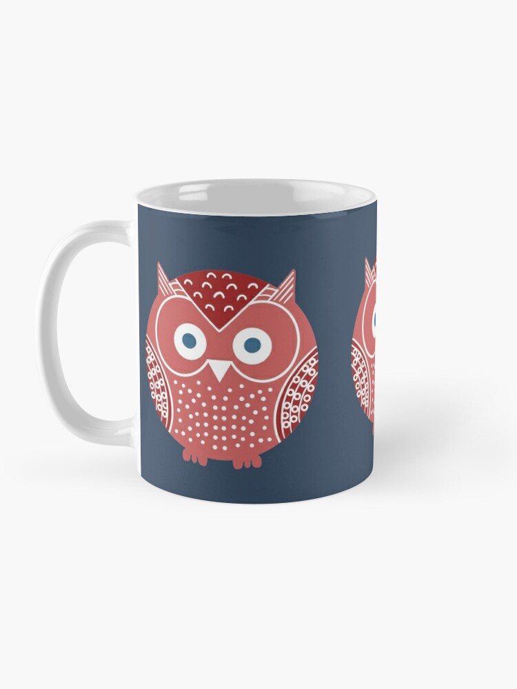 Coffee Mug, Funny Red Owl Mug designed and sold by creativinchi