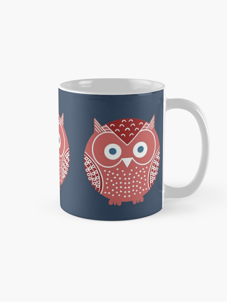 Coffee Mug, Funny Red Owl Mug designed and sold by creativinchi