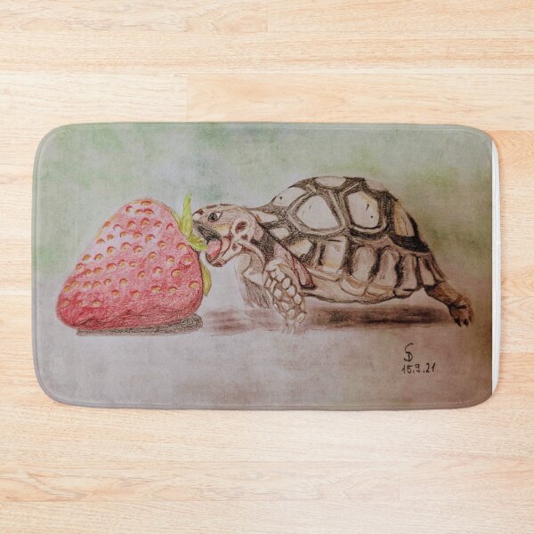 Item preview, Baby turtle bites a strawberry designed and sold by AceNeela.