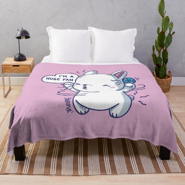 Item preview, Kawaii Cute fan bunny saying "I'm a huge fan" pun designed and sold by SPIRIMAL.
