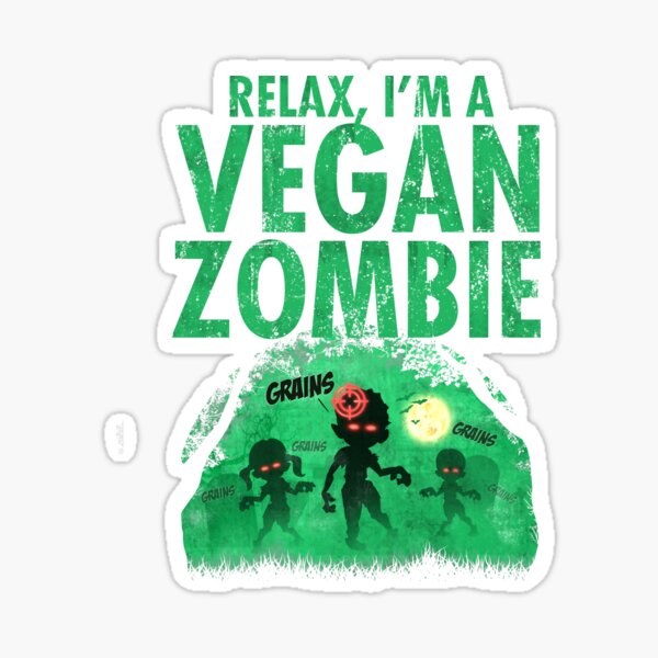 Grains Grains! Funny Zombie Halloween Vegan Sticker
