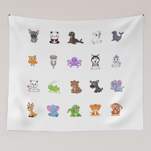 Item preview, Cute adorable cartoon kawaii funny animal stickers designed and sold by TAKEITTeeZee.