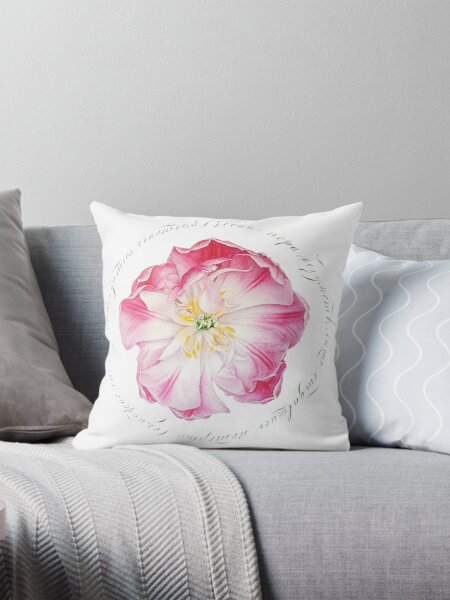 Rose and quote in Russian. Throw Pillow