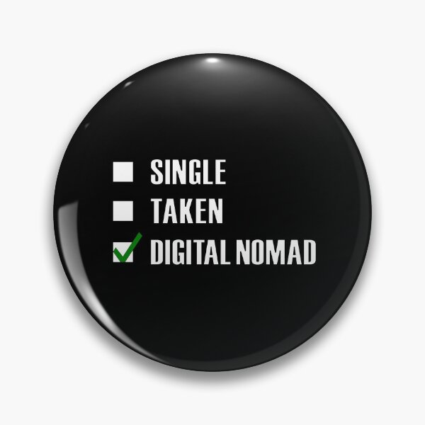 Item preview, Funny Essentials: Single Taken Digital Nomad Green tick check box - Sleek white typography black outline design - digital nomad (dark mode) designed and sold by Deegital18.