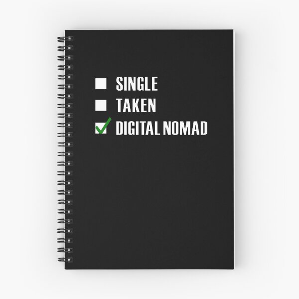 Item preview, Funny Essentials: Single Taken Digital Nomad Green tick check box - Sleek white typography black outline design - digital nomad (dark mode) designed and sold by Deegital18.
