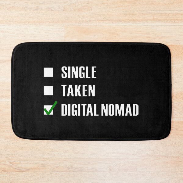 Item preview, Funny Essentials: Single Taken Digital Nomad Green tick check box - Sleek white typography black outline design - digital nomad (dark mode) designed and sold by Deegital18.