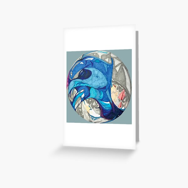 Blue Marble Ocean Wave Greeting Card