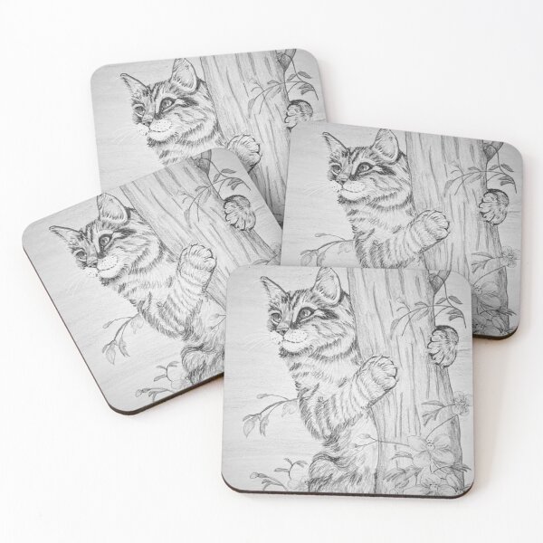 Item preview, Tree cat in black and white designed and sold by AceNeela.