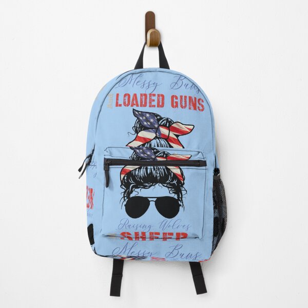 Item preview, Messy Buns and Loaded Guns, Raising Wolves Not Sheep, Messy Buns Patriotic Mom Aviator Sunglasses, American Flag Headband, USA Proud Mom designed and sold by LifeIsAGiftD.