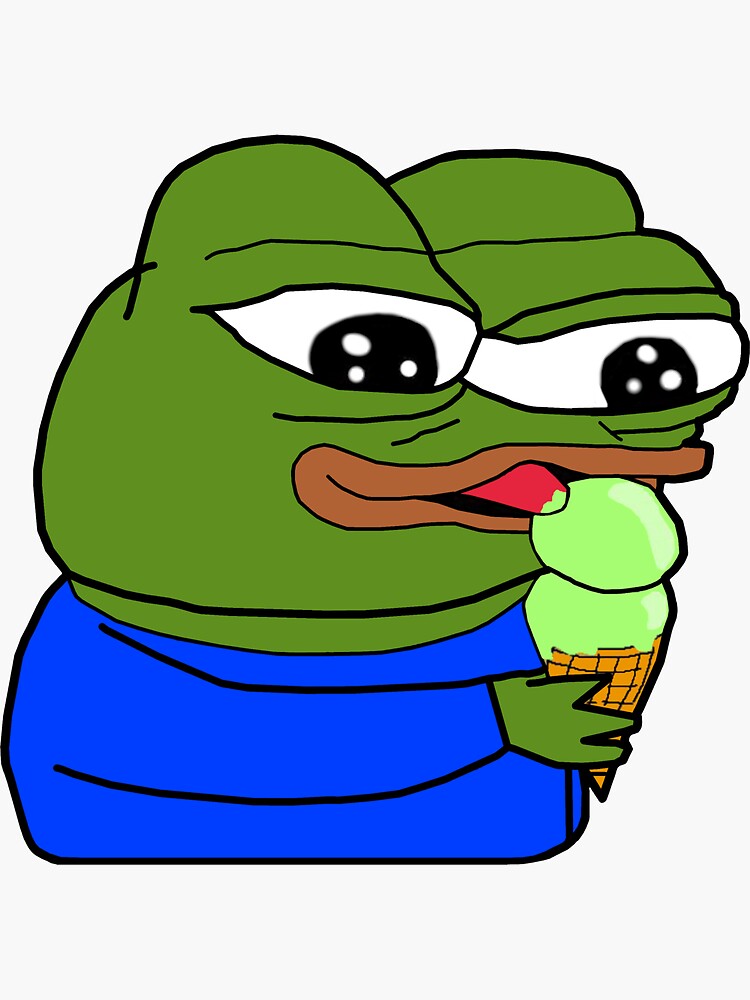 "Apu Ice Cream Cone Pepe" Sticker by SlavArt Redbubble