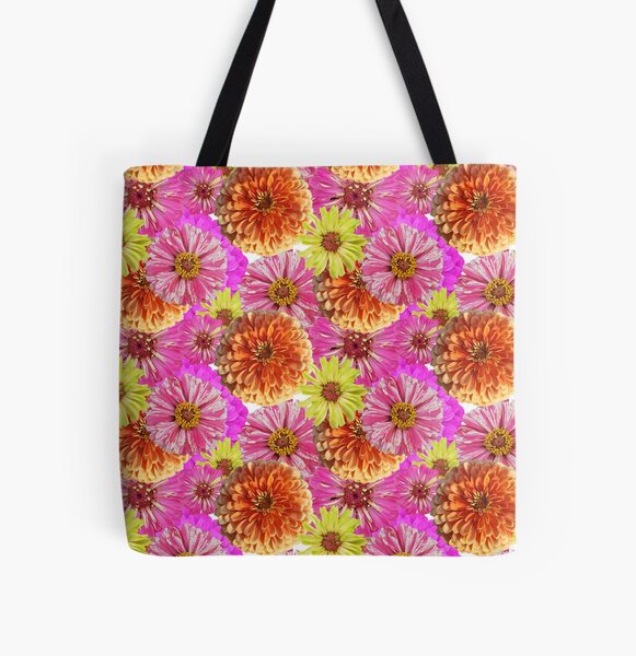 Zinnia Garden No. 2 All Over Print Tote Bag